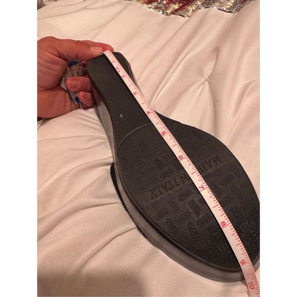 Italian shoemakers (made in Italy) Black platform slide sandals size 7-8 (9” lon - Picture 5 of 13